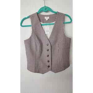 Women's Size 4 Lined plaid Vest.   Brand new, beautiful